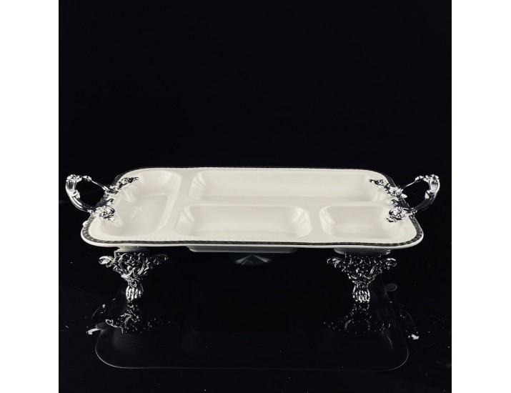 Менажница 38см на ножках с ручками Lenardi Atlantis 205-923