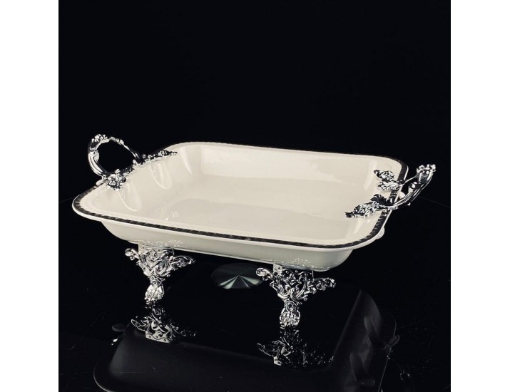 Глубокое блюдо 30,5см на ножках с ручками Lenardi Atlantis 205-927