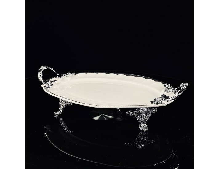 Блюдо 30,5см на ножках с ручками Lenardi Atlantis 205-930