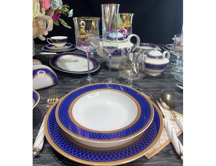 Чайно-столовый сервиз на 12 персон 88предметов  САПФИР 205-035