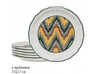 Набор из 6 тарелок 21х2,5см Lenardi Бухара 205-157