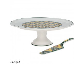 Тортовница 34,5х12см БУХАРА на ножке с лопаткой Lenardi Бухара 205-171