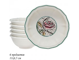 Набор из 6 салатников 12см Lenardi Глория 205-230