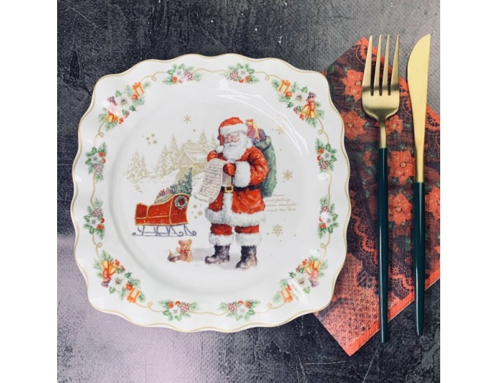 Набор из 6 тарелок 19см Lenardi Новогодний 205-310