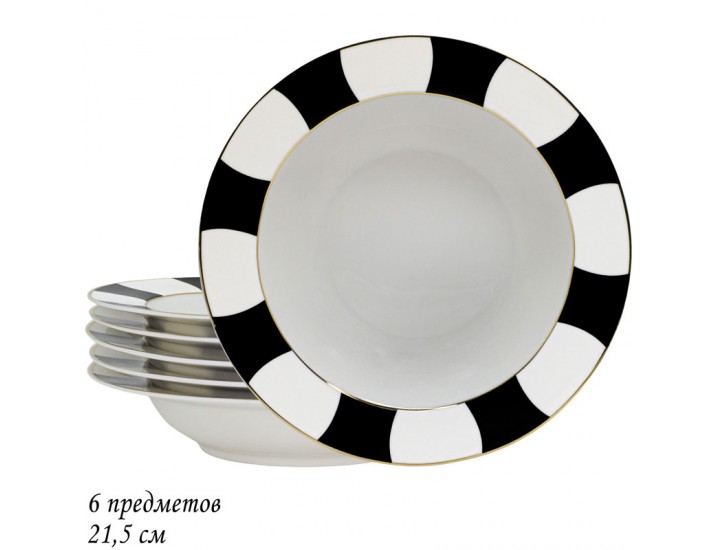 Набор из 6 глубоких тарелок 21,5см ЖАКЛИН 205-358