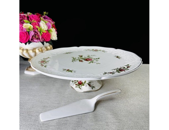 Тортовница 36см с лопаткой Lenardi Доминика 205-387