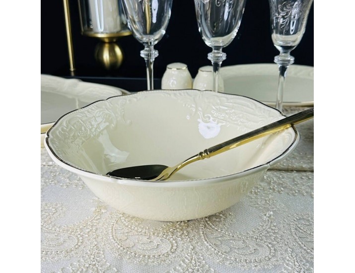 Салатник 23см Lenardi Доминика крем 205-398