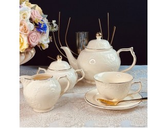 Чайный сервиз на 6 персон 15 предметов Lenardi Доминика крем 205-405