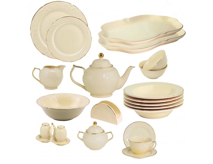Обеденный сервиз на 12 персон 88 предметов Lenardi Доминика крем 205-410