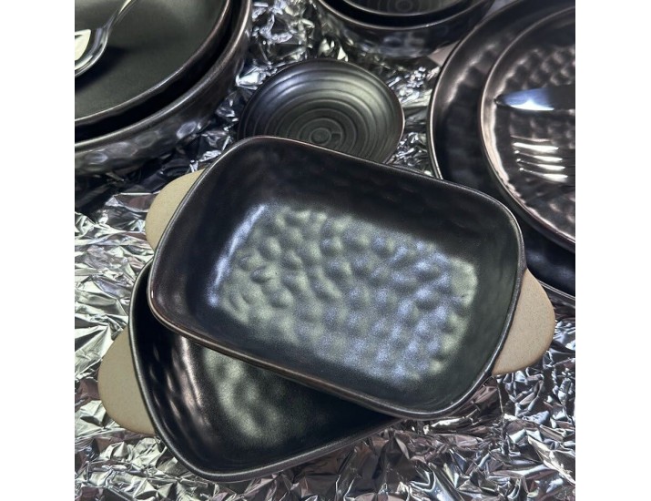 Прямоугольный салатник с ручками 22см Lenardi Roca 205-675