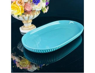 Овальное блюдо 35,5см Lenardi голубой 205-834