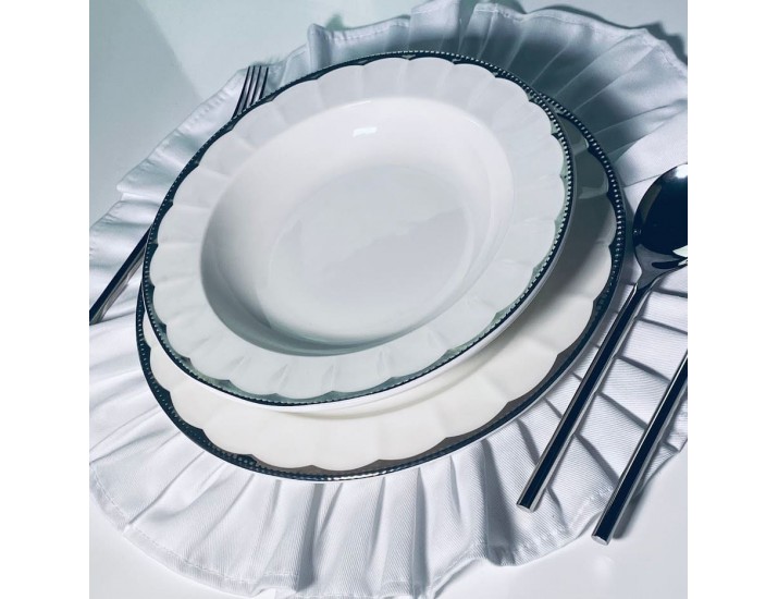 Набор из 6 глубоких тарелок 23см Lenardi Империал Серебро 205-948