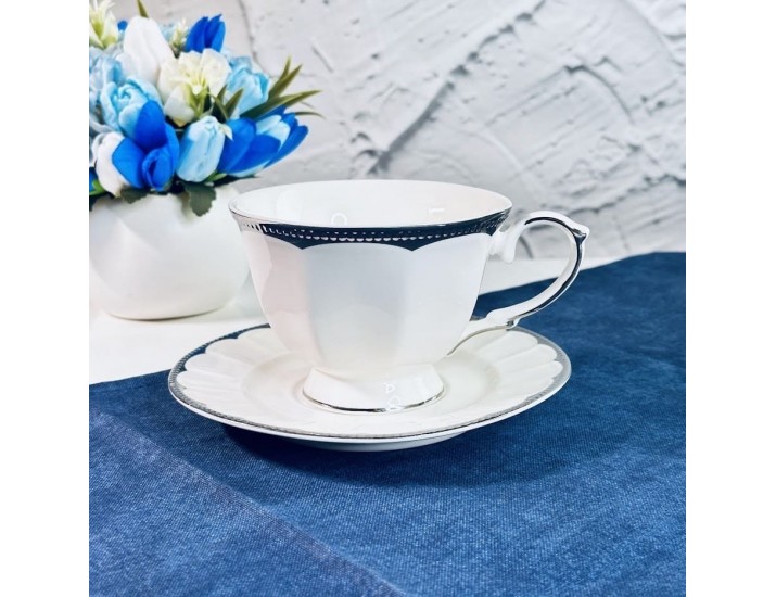 Чайный набор 12предметов 240 мл Lenardi Империал Серебро 205-949