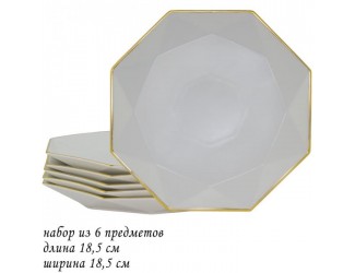 Набор тарелок 6шт 18,5см Lenardi белый 106-195