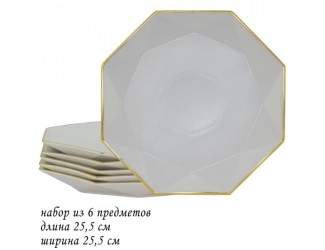 Набор тарелок 6шт 25,5см Lenardi белый 106-199