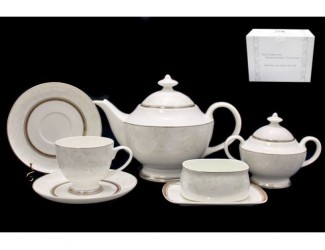 Чайный сервиз на 6 персон 18 предметов Lenardi Серый шёлк 145-123
