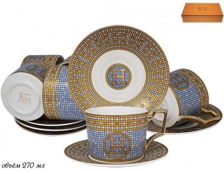 Набор чайных пар на 6 персон 12 предметов 250мл Lenardi Hermes 244-004