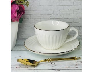 Набор чайных пар на 6 персон 12 предметов 240мл Lenardi 226-151 белый