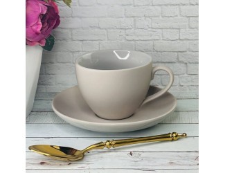 Набор кофейных пар на 6 персон 12 предметов 140мл Lenardi 226-162 серый