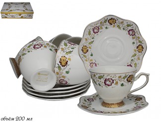 Набор чайных пар на 6 персон 12 предметов Lenardi 229-035