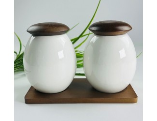 Набор из 2 банок 12см с крышками на подставке Lenardi Tropical 235-031