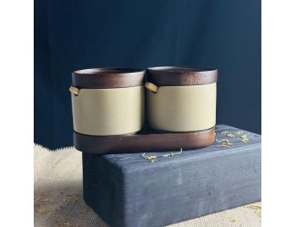 Набор из 2 баночек 9см с ложками на подставке Lenardi Tropical 235-074