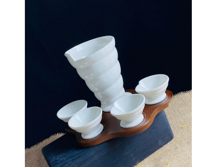 Блюдо для подачи картофеля фри с соусниками 5пр. на подставке Lenardi Tropical 235-099