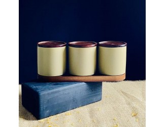 Набор из 2 банок 12см с крышками на подставке Lenardi Tropical 235-106