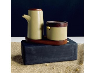 Набор для специй банка 250мл с ложкой и бутылки 2предмета на подставке Lenardi Tropical 235-119