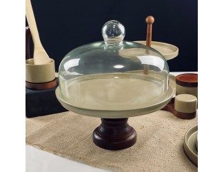 Тортовница 30см на ножке с крышкой Lenardi Tropical 235-125