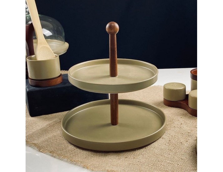 Двухъярусная этажерка 26/21,5см Lenardi Tropical 235-129