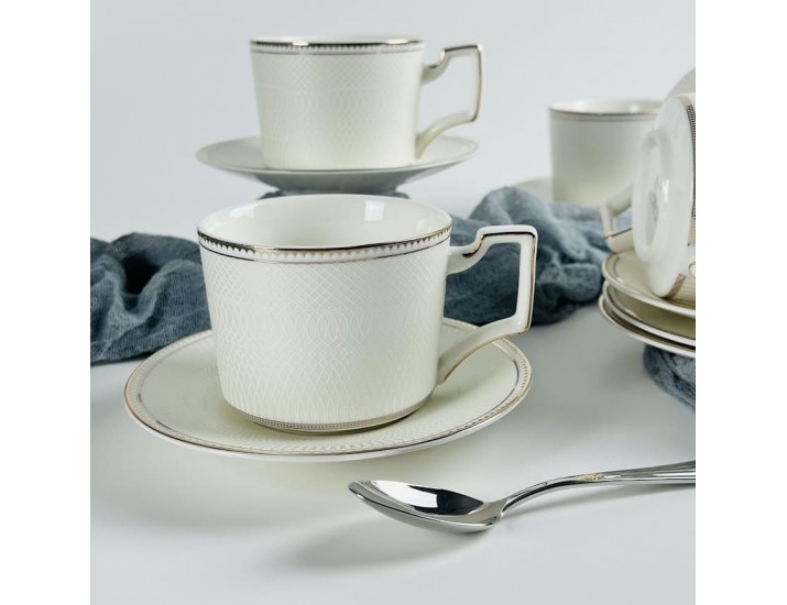 Набор чайных пар на 6 персон 12 предметов 280мл Lenardi 244-051