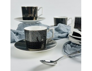 Набор кофейных пар на 6 персон 12 предметов 130мл Lenardi 244-067