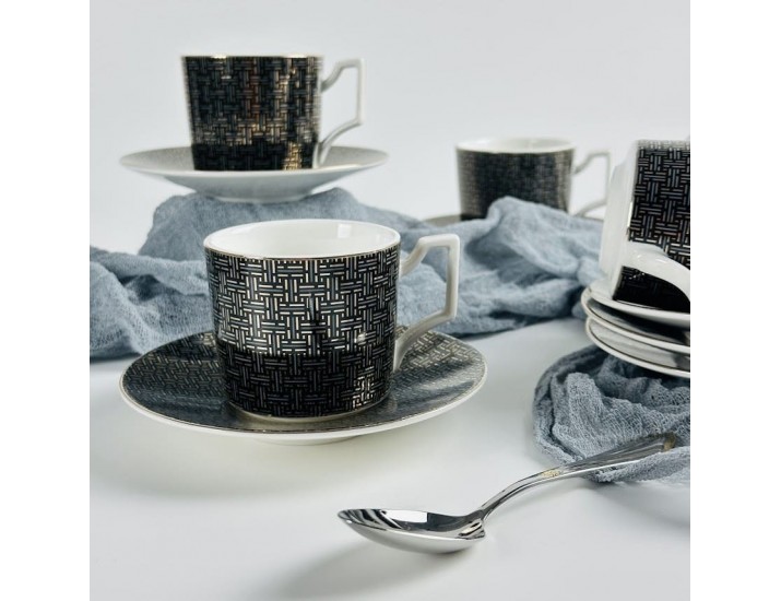 Набор кофейных пар на 6 персон 12 предметов 130мл Lenardi 244-067