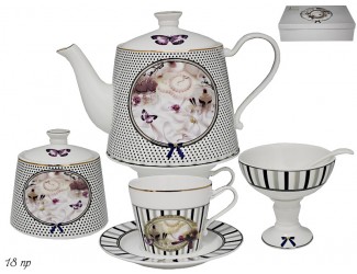 Чайный сервиз на 6 персон 18 предметов Lenardi Paris 304-065