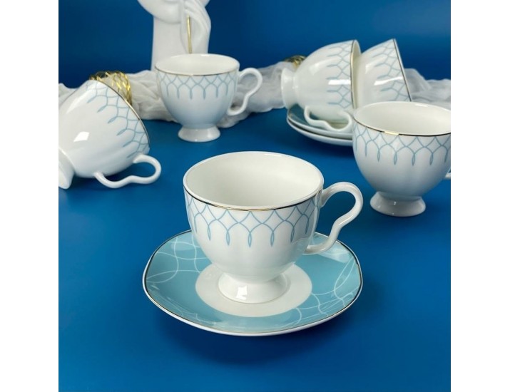 Набор чайных пар на 6 персон 12 предметов 260мл Lenardi 305-212
