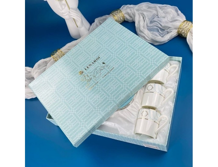 Набор кофейных пар на 6 персон 12 предметов 130мл Lenardi 305-213