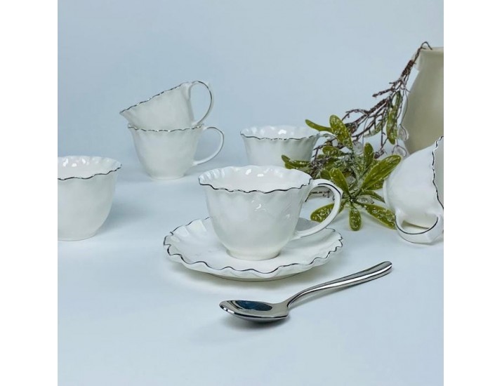 Кофейный набор 12предметов 120мл Lenardi ВАНЕССА СЕРЕБРО 305-290