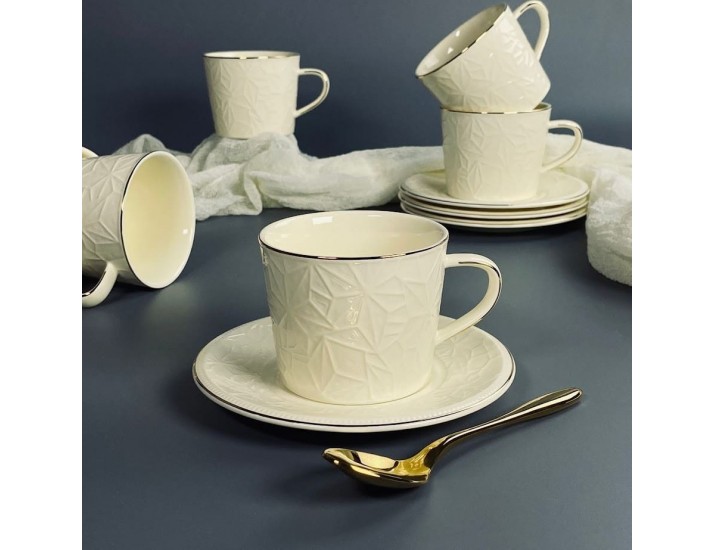 Набор чайных пар на 6 персон 12 предметов 220мл Lenardi 305-338