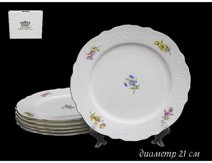 Набор 6 тарелок 21см Lenardi Blumen 555-080
