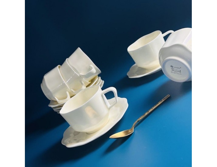 Чайный набор 12предметов 260мл Lenardi Экрю 555-124