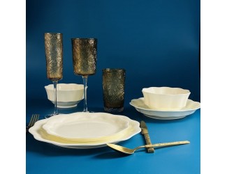 Обеденный сервиз на 6 персон 24 предмета Lenardi Экрю 555-125