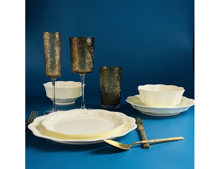 Обеденный сервиз на 6 персон 24 предмета Lenardi Экрю 555-125