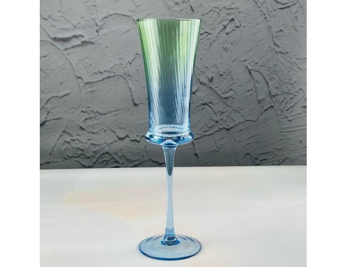 Набор фужеров для шампанского 6шт 180мл Lenardi 584-007 голубой