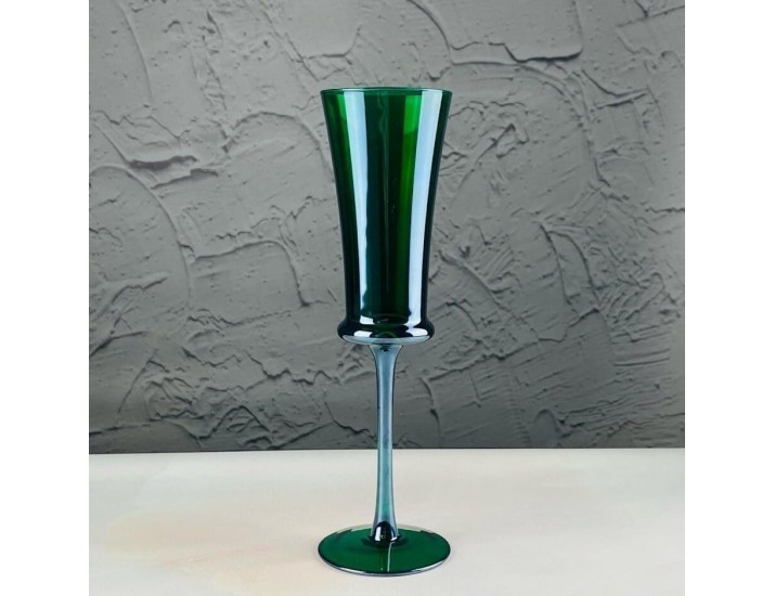 Набор фужеров для шампанского 6шт 180мл Lenardi 584-025 зелёный