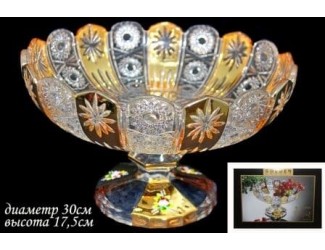 Фруктовница на ножке 30см Lenardi Golden 588-021