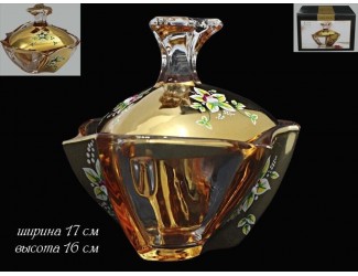 Сахарница с крышкой 17см Lenardi Golden 588-082