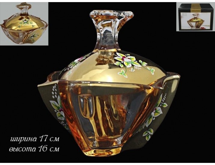 Сахарница с крышкой 17см Lenardi Golden 588-082