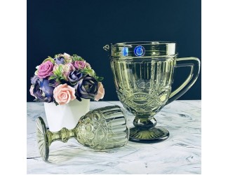 Набор графин 1000мл и 6 стаканов 250мл Lenardi 588-435 зелёный