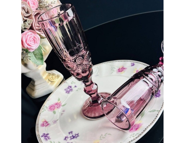 Набор фужеров для шампанского 6шт 170мл Lenardi 588-442 бордовый